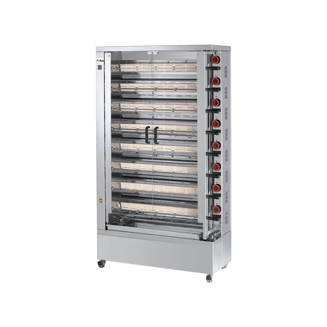 Rôtissoire à gaz 40/48 volailles sur roulettes - ARKA - Rôtissoire à gaz
