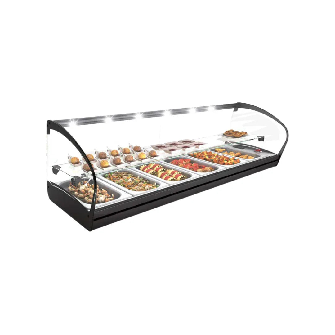 Vitrine chaude bain marie FOOD Shark à poser 2 niveaux 6 GN 1/3 - 1190 - SAYL - Vitrine chaude, Vitrine bain-marie