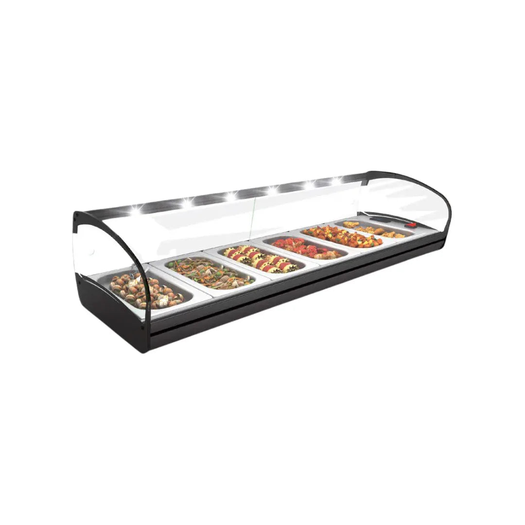 Vitrine chaude bain marie FOOD Shark à poser 4 GN 1/3 - 840 - SAYL - Vitrine chaude, Vitrine bain-marie