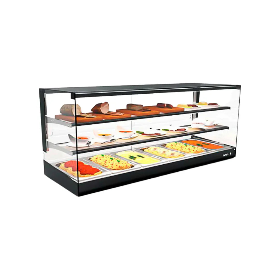 Vitrine chaude bain marie FOOD à poser 3 niveaux - 1190 - SAYL - Vitrine chaude, Vitrine bain-marie