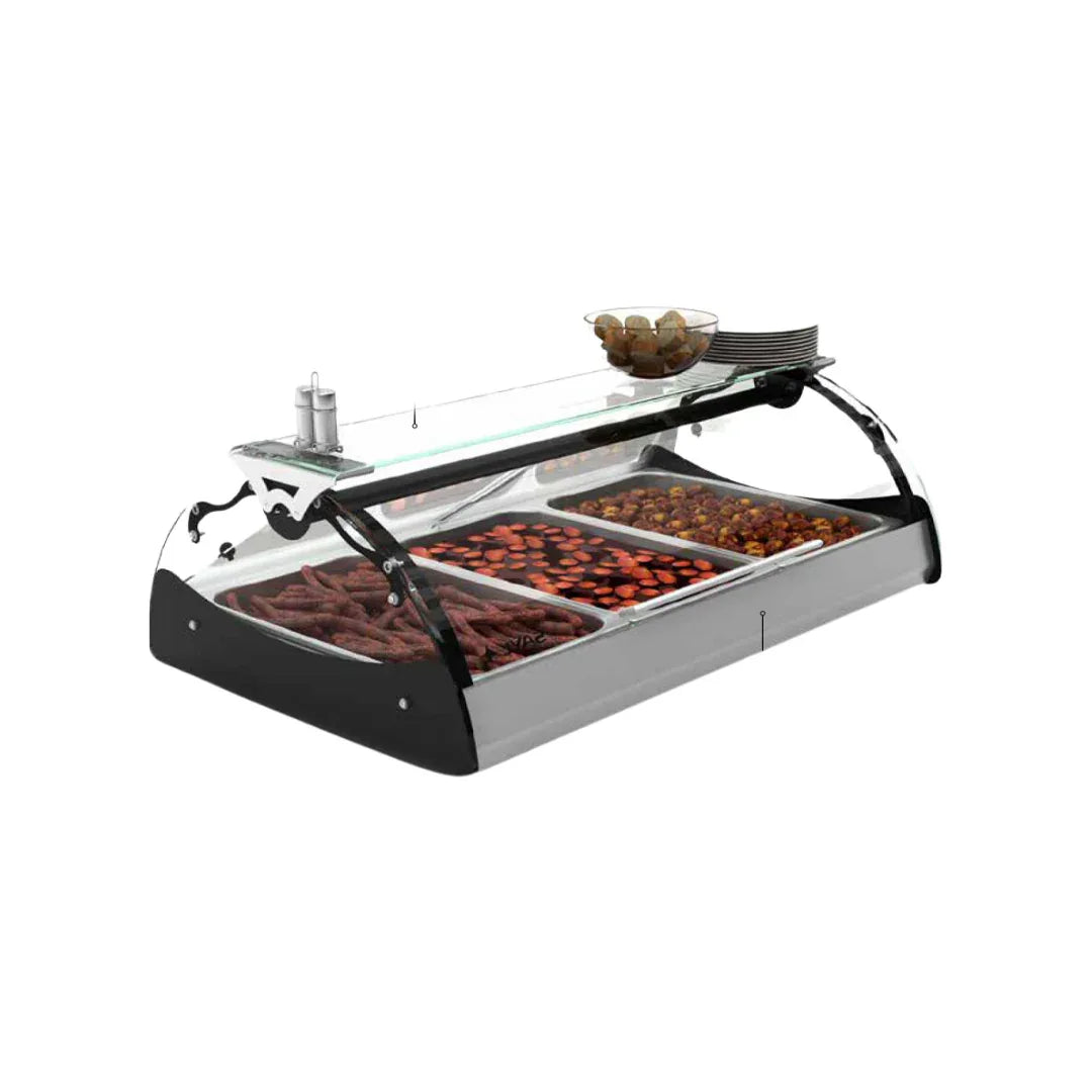 Vitrine chaude bain marie à poser 2 GN 1/1 - 690 - SAYL - Vitrine chaude, Vitrine bain-marie