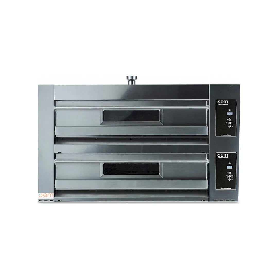 Four à pizza 2 niveaux digitale - 6 pizzas 30cm - 1250x970x730mm - Triphasé OEM DOMITOR 1230L DG vue 1 - Usine CHR