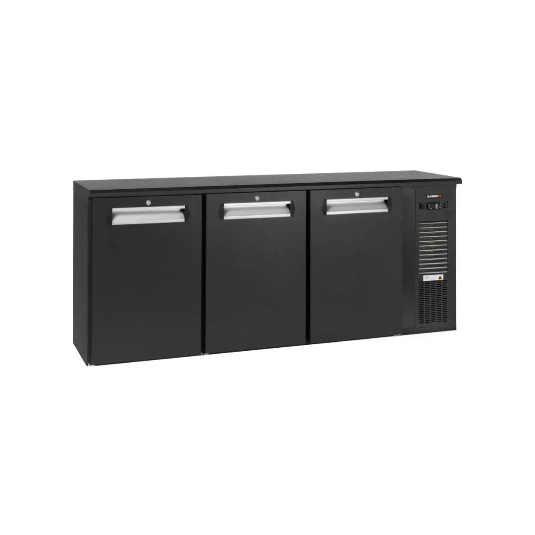Arrière-bar 3 petites portes pleines anthracite - GAMKO - Arrière-bar réfrigéré