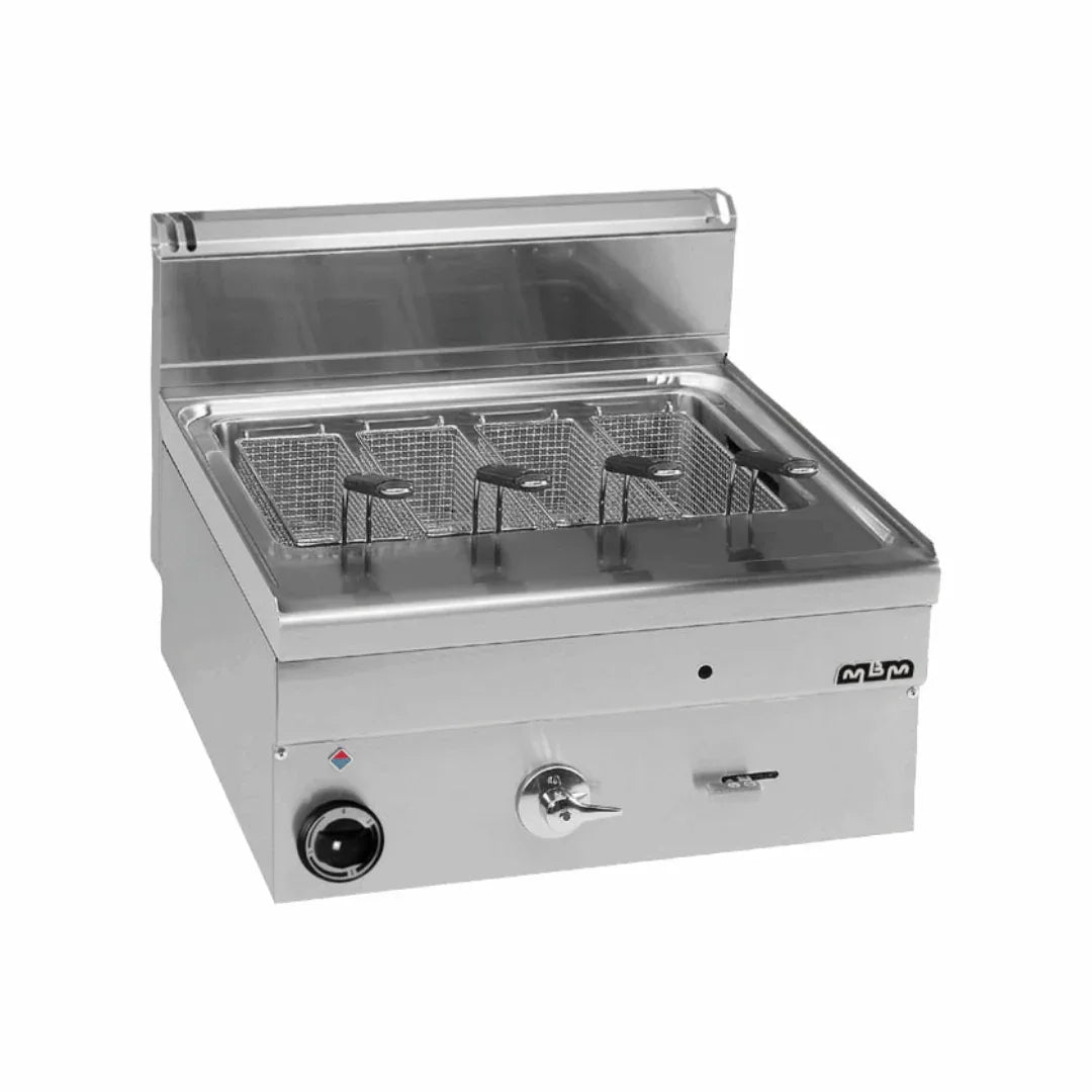 Cuiseur à pâtes électrique 25 litres à poser - 600x600x270mm - 9 kW Triphasé 400V - MBM - Cuiseur à pâtes électrique