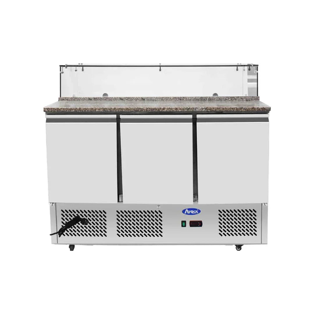 Table à pizza réfrigérée positive 3 portes - 380L GN 1/3 - ATOSA - Table à pizza