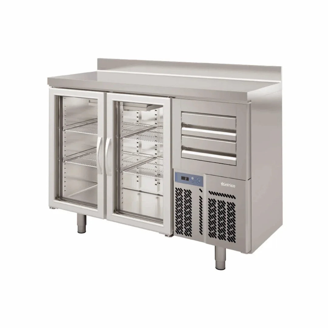 Arrière bar réfrigérée positive -2/+8°C 2 portes vitrées 1468x600x1050mm - INFRICO - Arrière-bar réfrigéré