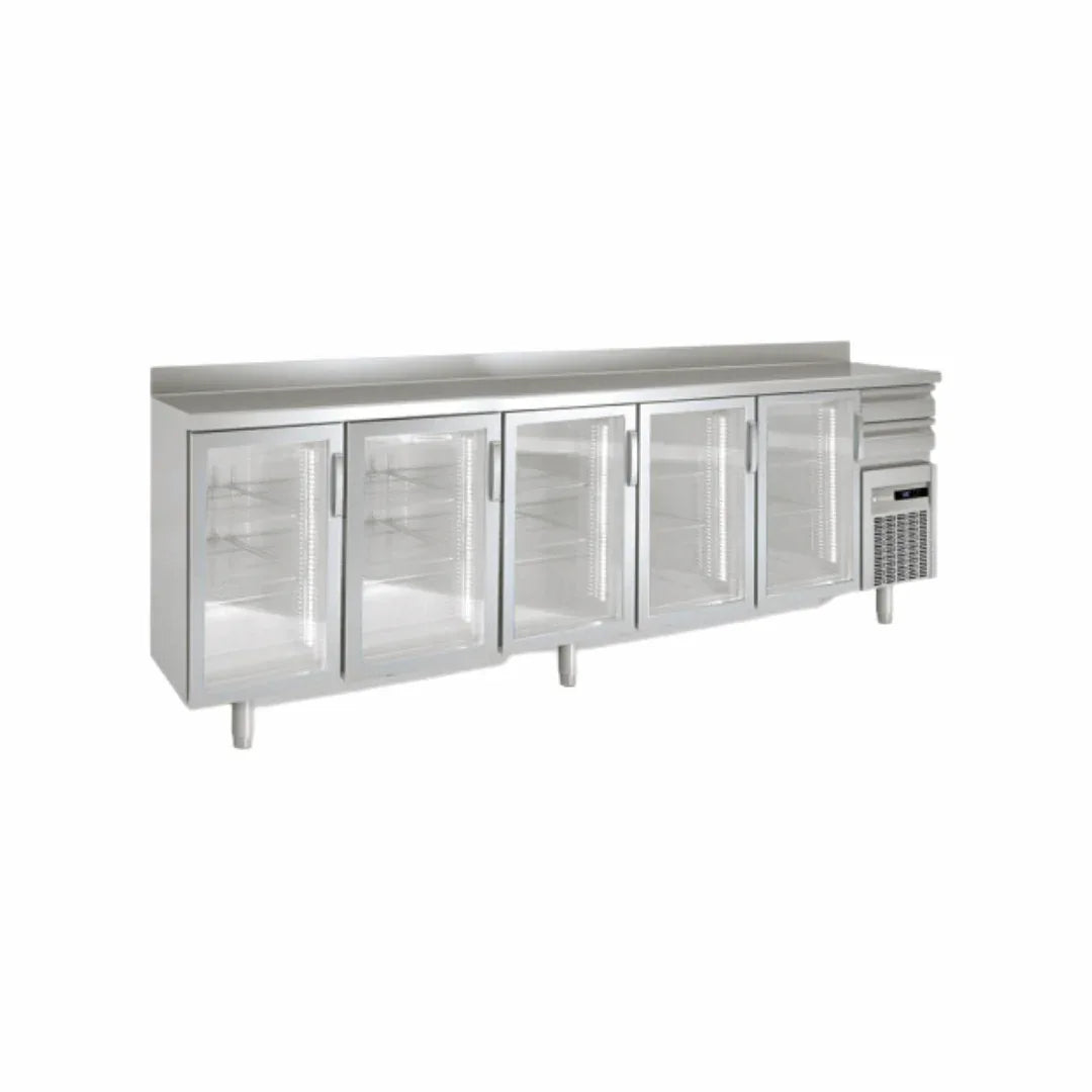 Arrière bar en inox 4 portes vitrées battantes +2/+8°C gamme TOP CORECO FMRV-300 vue 1 - Usine CHR