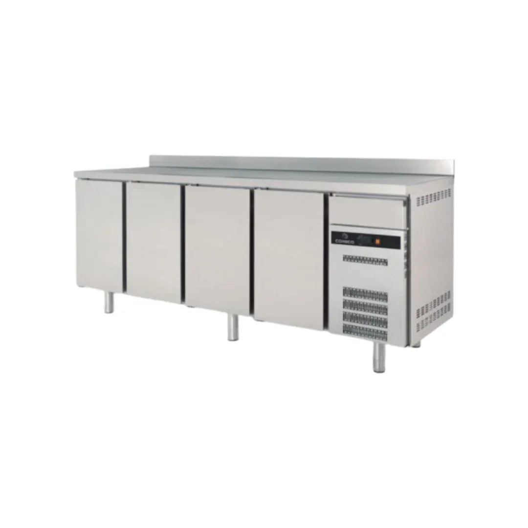 Arrière bar en inox 4 portes pleines battantes +2/+8°C gamme Classic - 2545x600x850mm - CORECO - Arrière-bar réfrigéré