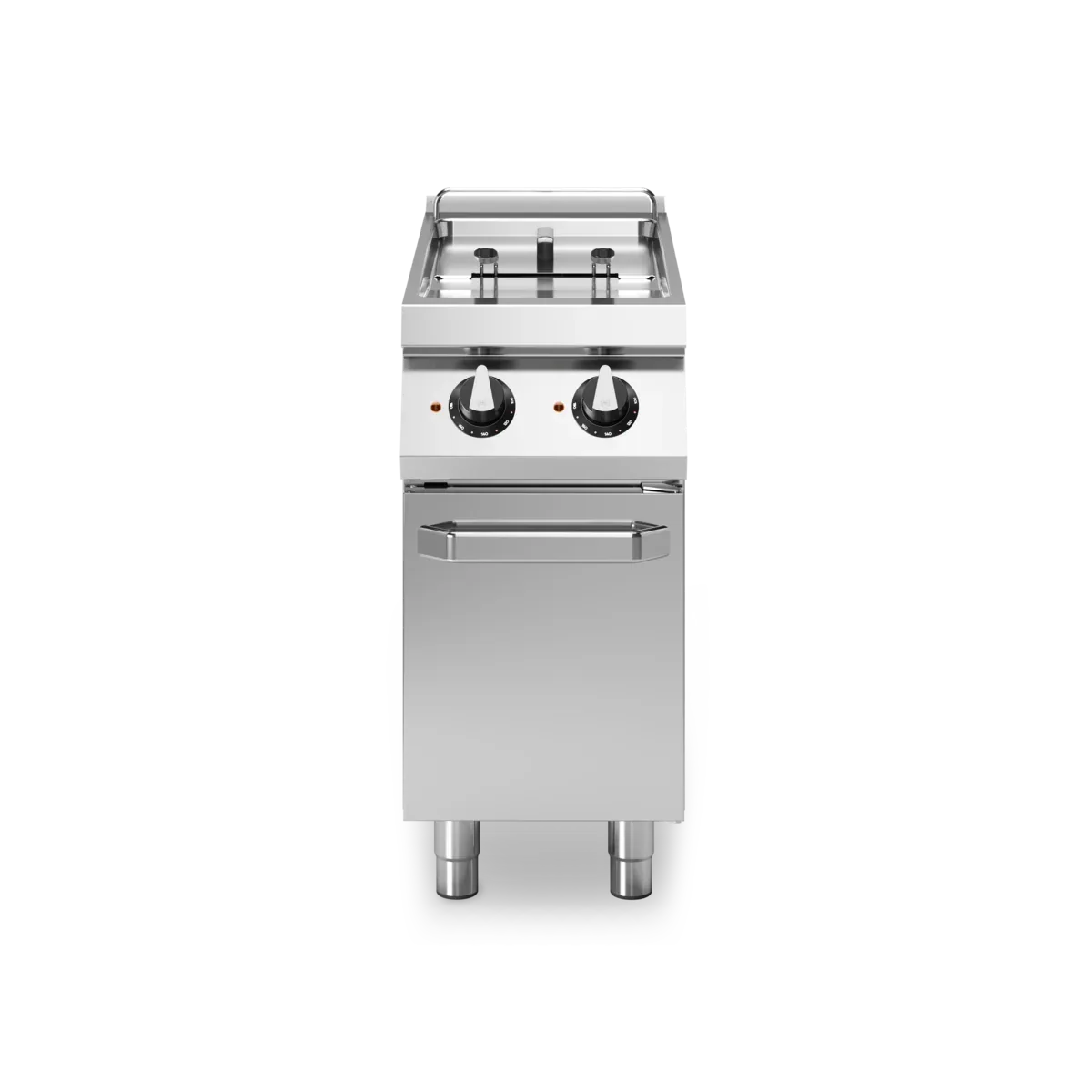 Friteuse double électrique sur meuble fermé - Capacité : 8+8 litres - 14 kW 400V Tri - 400x730x870mm - MODULAR - Friteuse éle