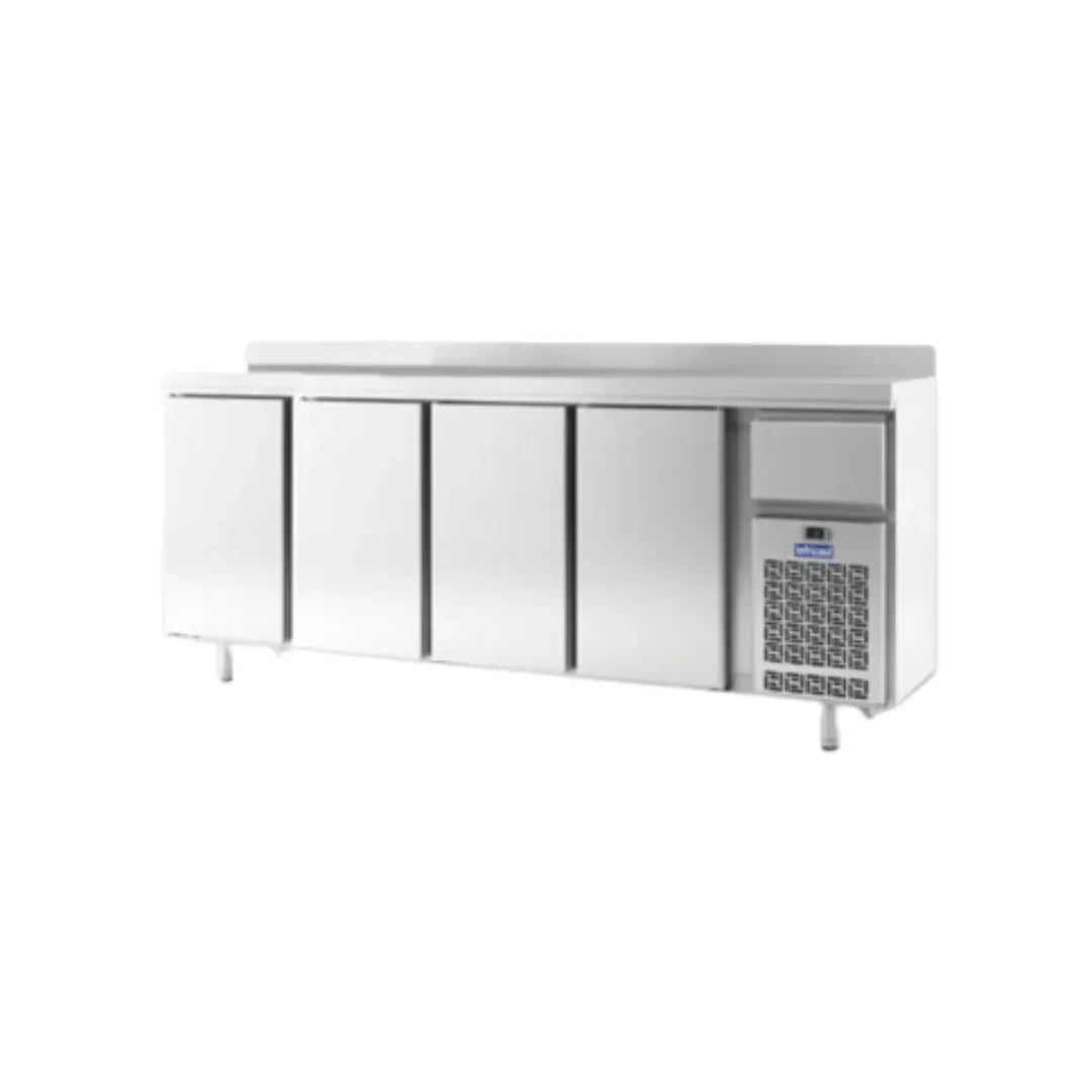 Arrière bar réfrigérée en inox 4 portes -2/+8°C - Capacité : 730 litres - 2452x600x1050mm - INFRICO - Arrière-bar réfrigéré