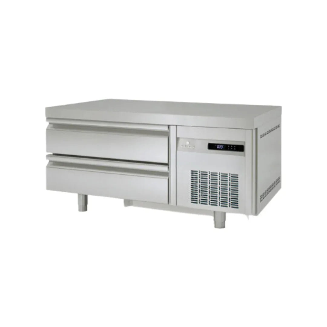 Soubassement réfrigérée positive -2/+8°C gamme TOP - 2 tiroirs GN 2/1 - 1210x700x600mm CORECO vue 1 - Usine CHR
