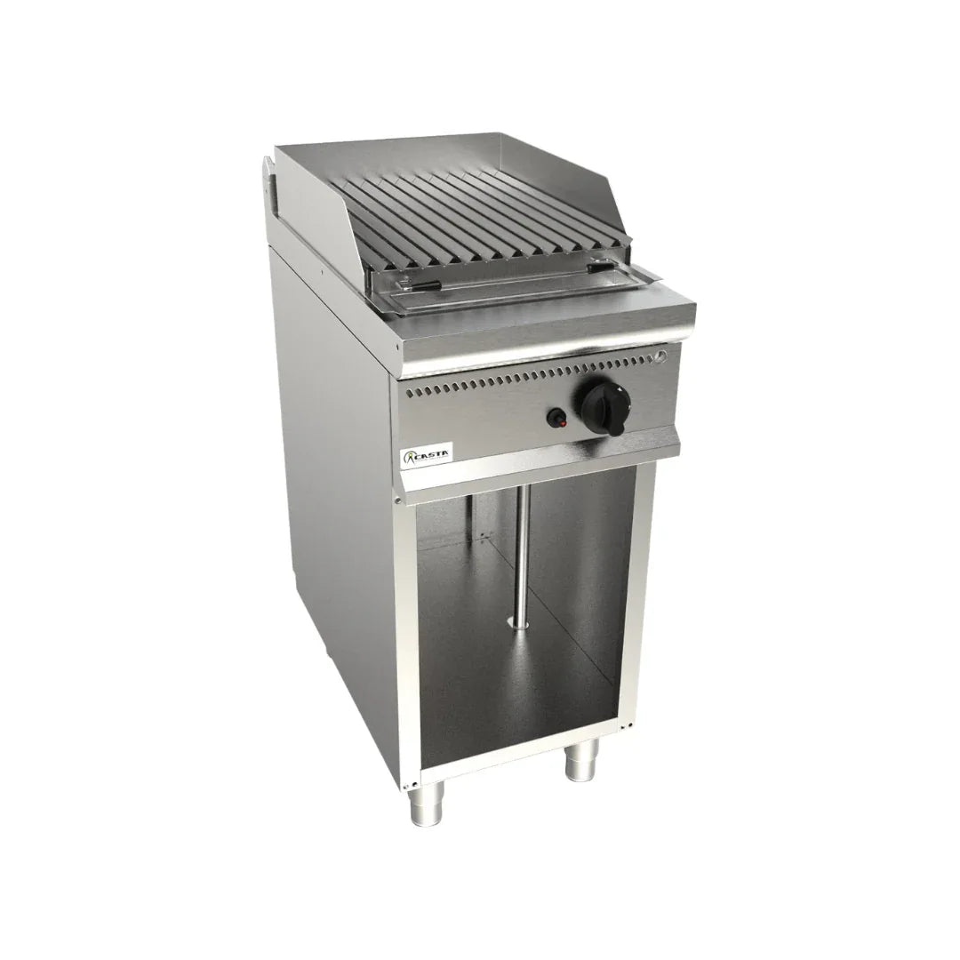 Grille pierre volcanique sur meuble ouvert 1grille - CASTA - Grillade sur meuble