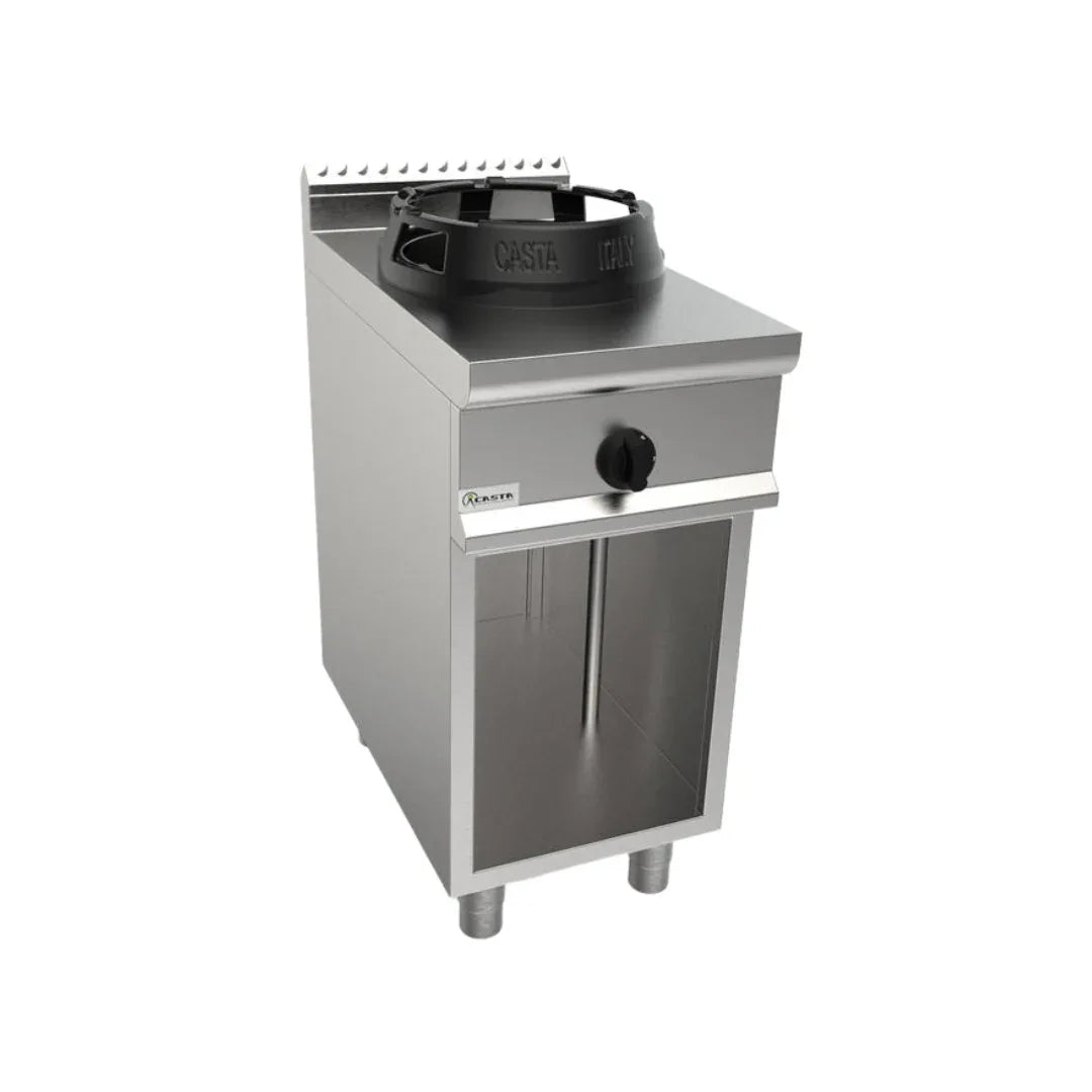 Cuisinière wok à gaz sur meuble ouvert 14kW - CASTA - Wok professionnel gaz