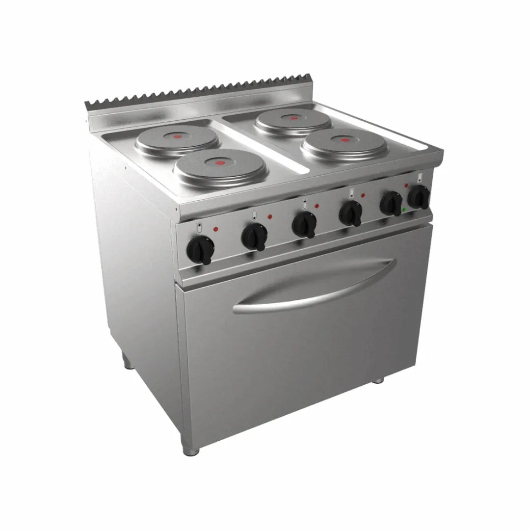 Cuisinière électrique 4 feux sur four électrique - CASTA - Fourneau sur four