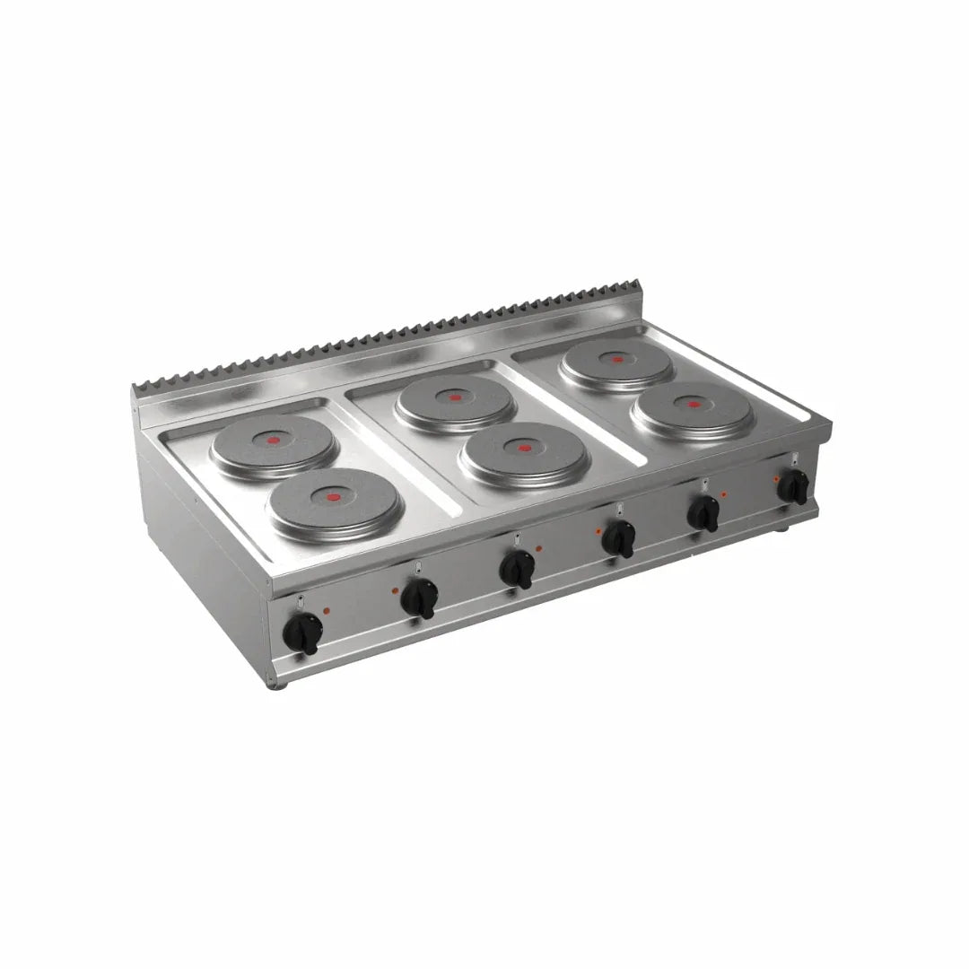 Cuisinière électrique 6 feux à poser 15.6kW CASTA L7/CUET6BB vue 1 - Usine CHR