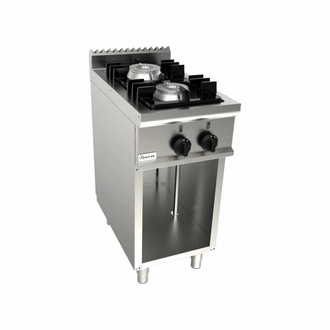 Cuisinière gaz sur meuble ouvert 2 feux 15kW - CASTA - Fourneau à gaz professionnel