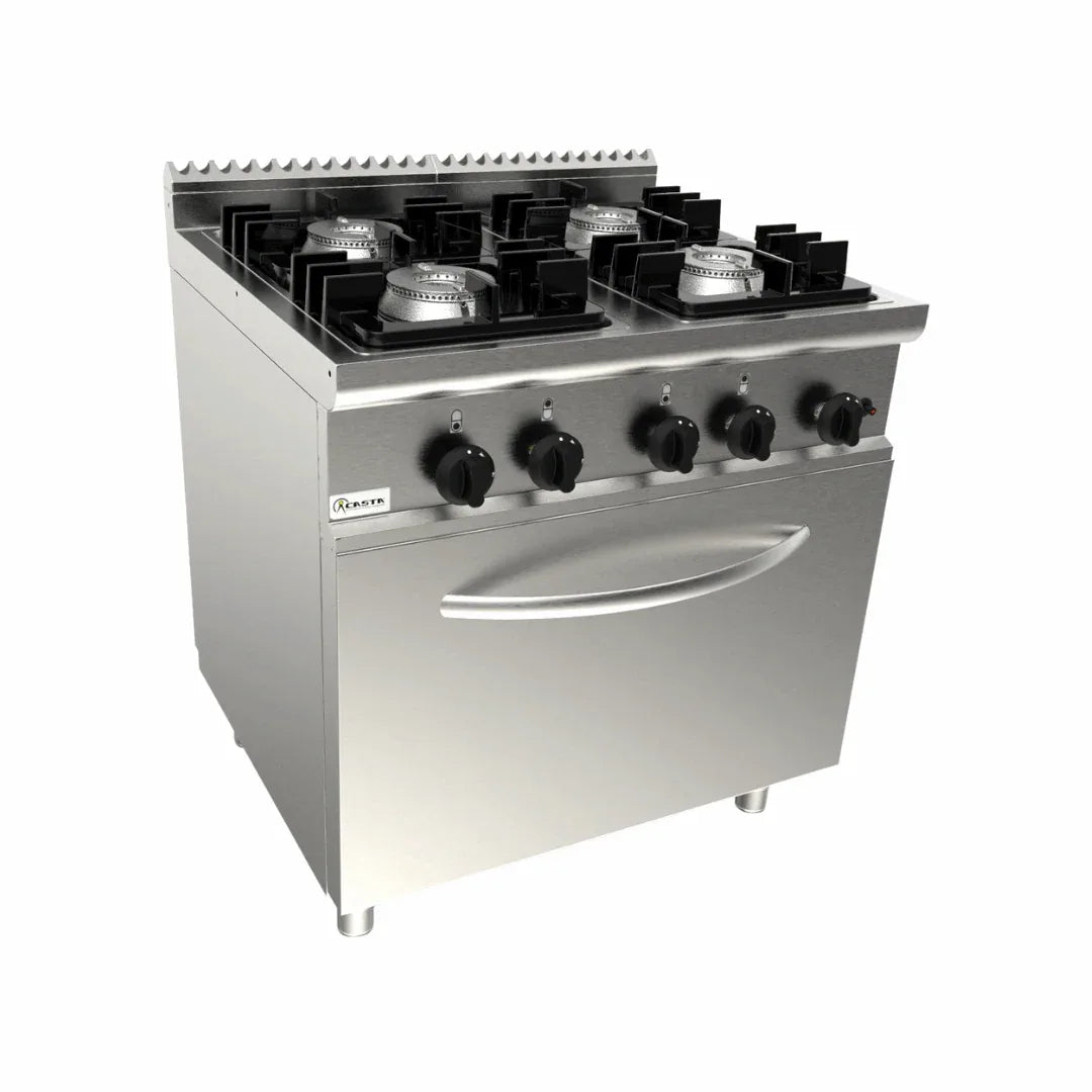 Cuisinière gaz sur four gaz 4 feux 37,9kW - CASTA - Fourneau sur four