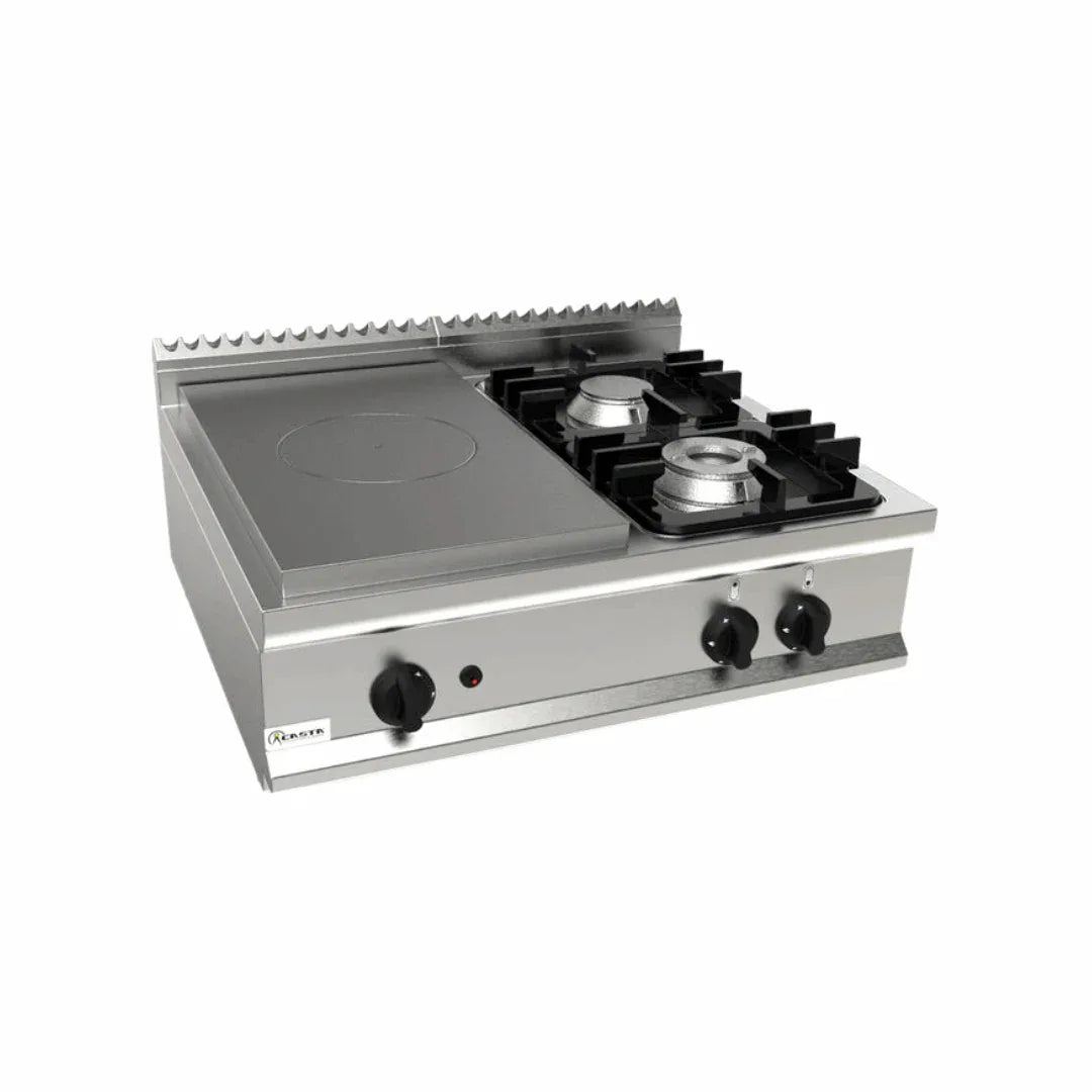 Cuisinière 2 feux + plaque coup de feu à gaz à poser - CASTA - Fourneau à gaz professionnel
