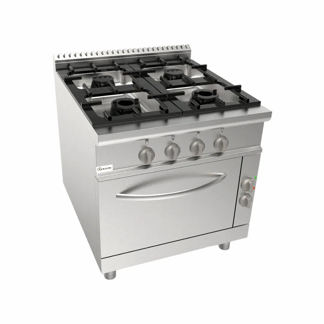 Cuisinière gaz sur four électrique 4 feux 29,6kW - CASTA - Fourneau sur four