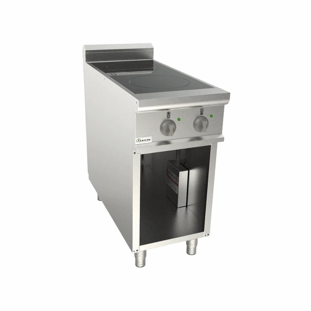 Cuisinière à induction 2 feux sur meuble ouvert 7kW 400V - CASTA - Plaque à induction professionnelle