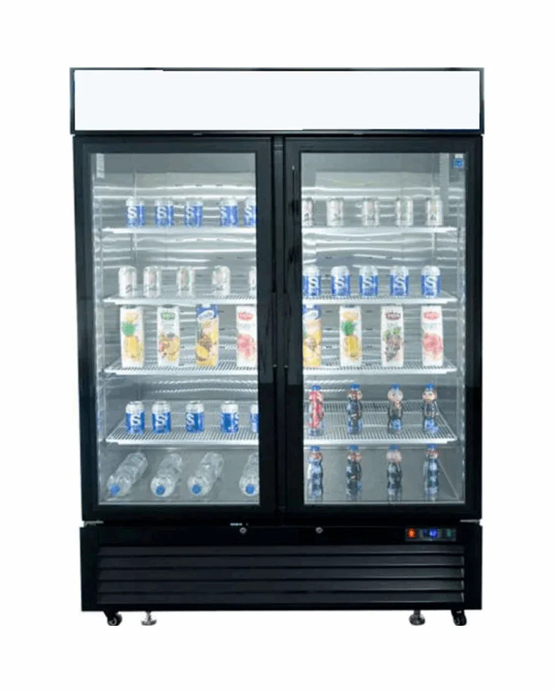 Armoire réfrigérée négative noir 2 portes vitrées 1300L - ATOSA - Armoire réfrigérée négative