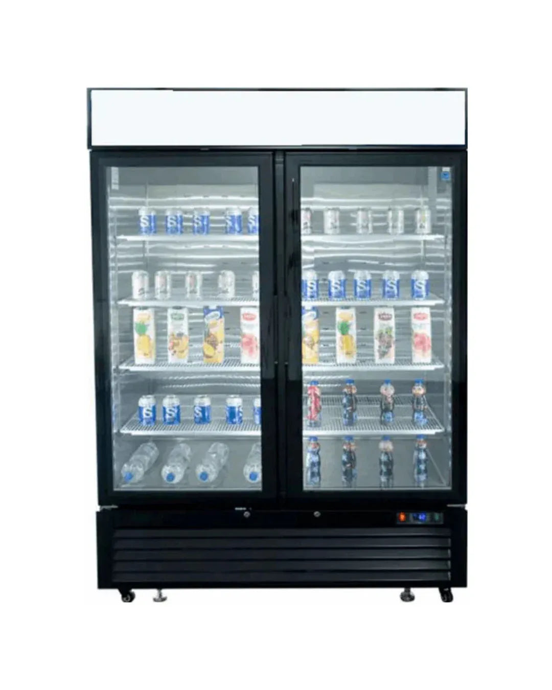 Armoire réfrigérée positive noir 2 portes vitrées 1300L - ATOSA - Armoire réfrigérée positive