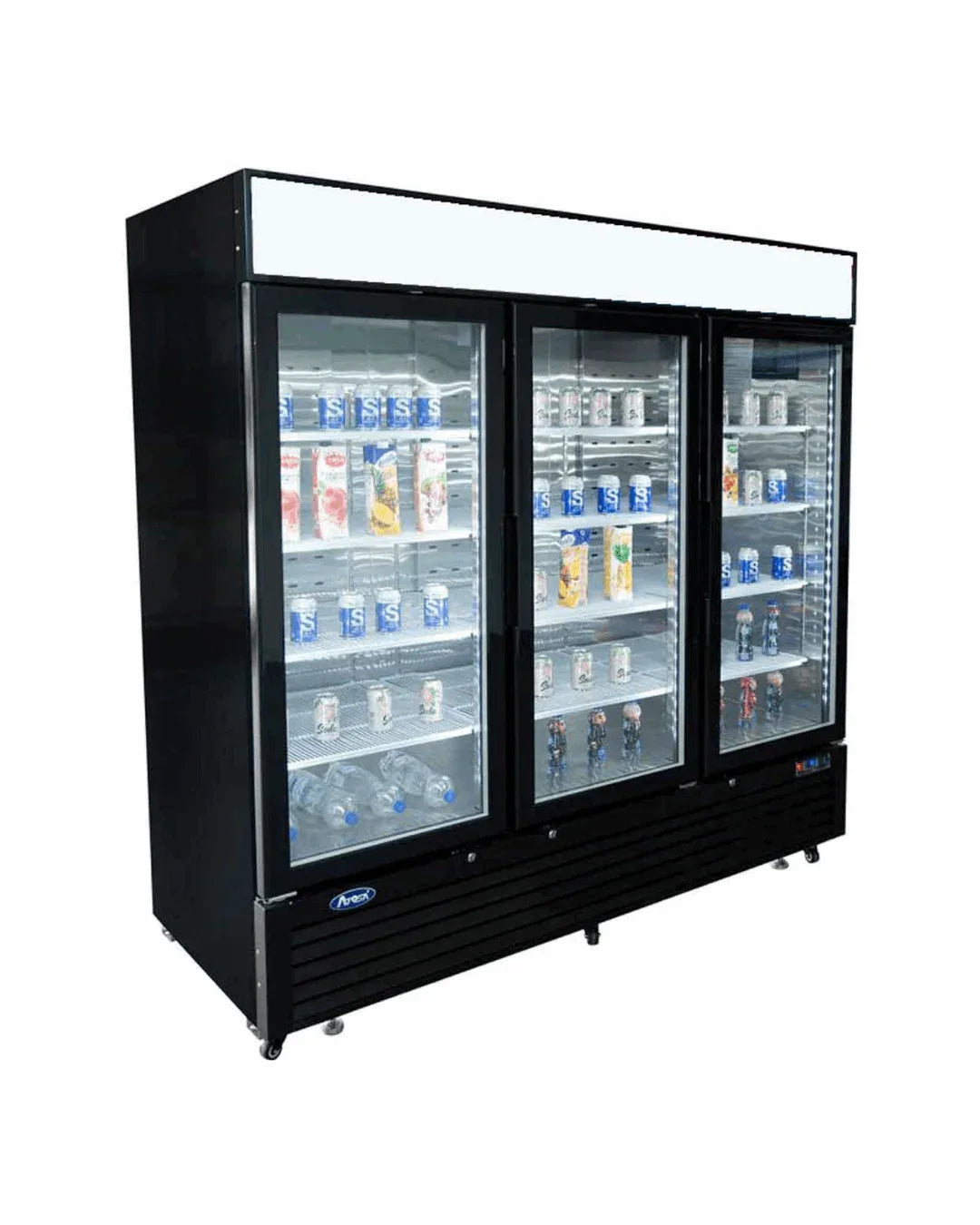 Armoire réfrigérée positive noir 3 portes vitrées 2050L - ATOSA - Armoire réfrigérée positive
