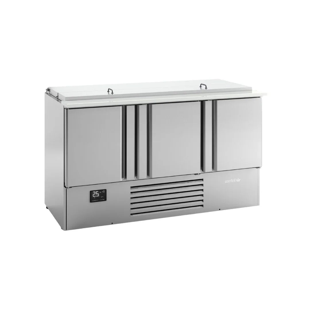 Saladette ouverte réfrigérée positive 0/+6°C 3 portes 1460x700x885mm - INFRICO - Meuble saladette