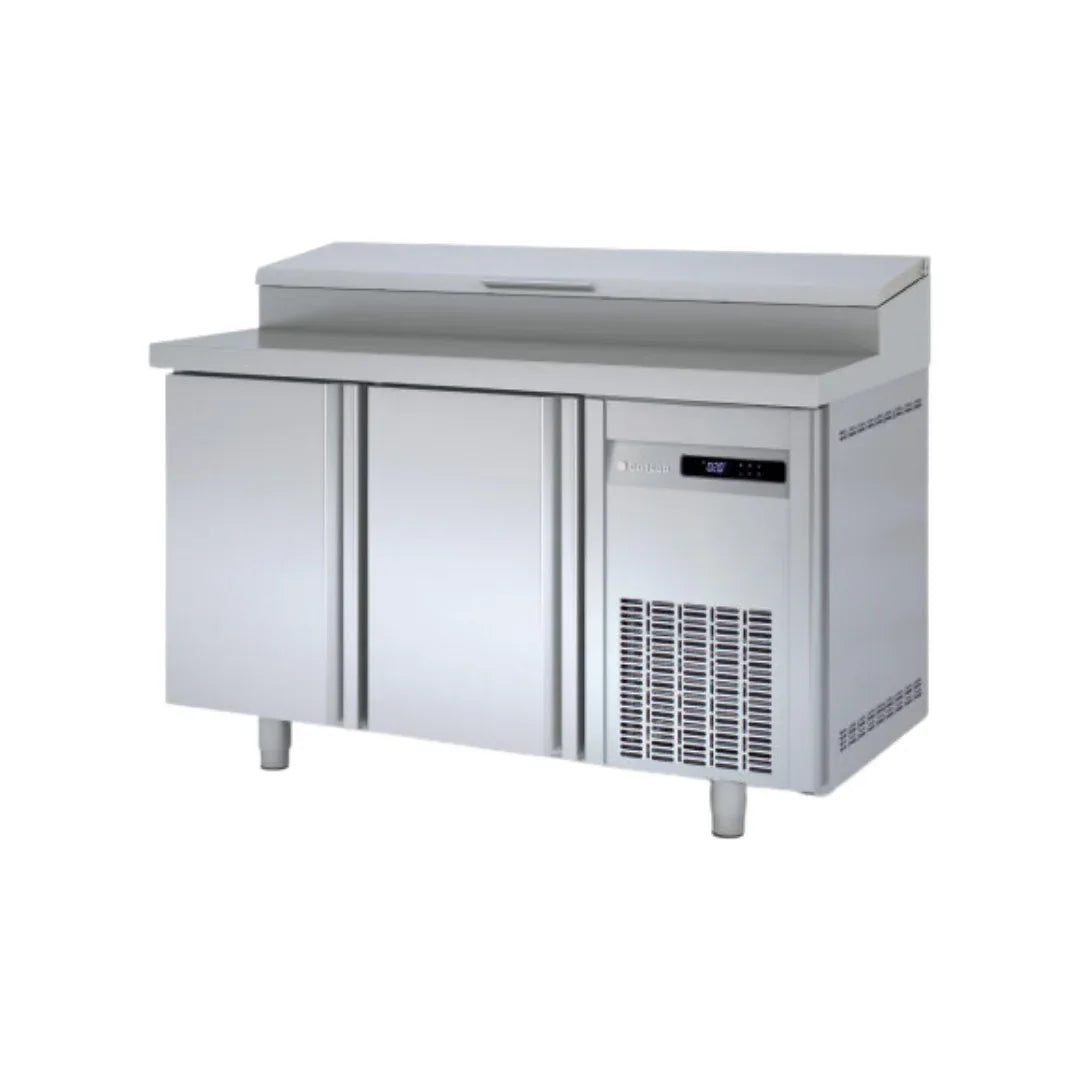 Meuble de préparation saladette bac GN 1/4 réfrigéréé positive 0/+8°C gamme TOP - 2 portes CORECO vue 1 - Usine CHR