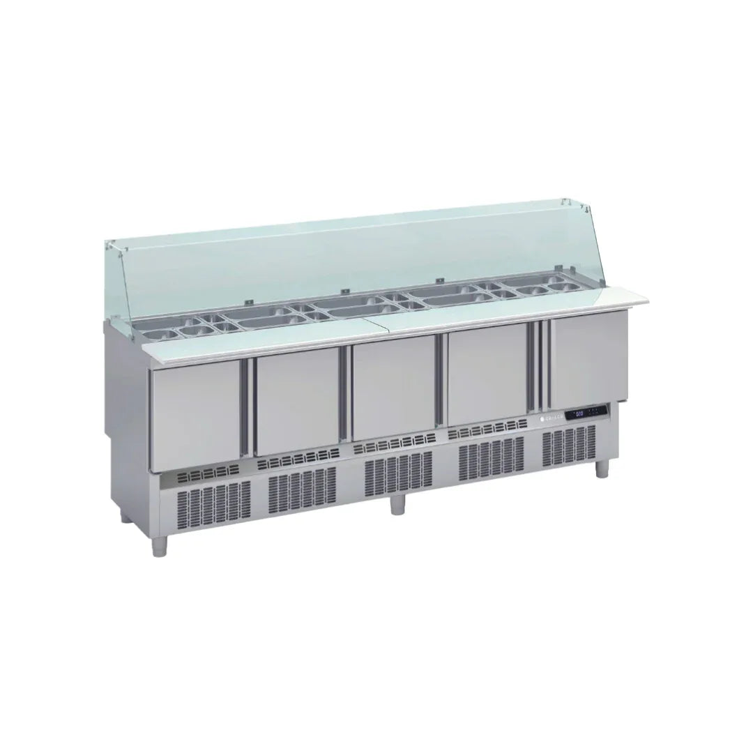 Meuble de préparation fast-food GN 1/1 réfrigérée positive 0/+8°C gamme TOP CORECO MFK-220 vue 1 - Usine CHR