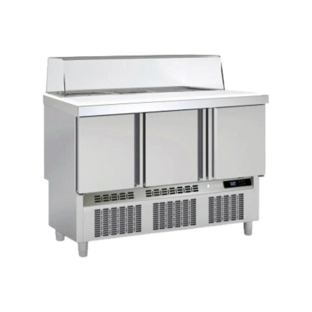 Meuble saladette vitré en polyéthylène GN 1/1 réfrigérée positive 0/+8°C gamme TOP CORECO MFS-140-C vue 1 - Usine CHR