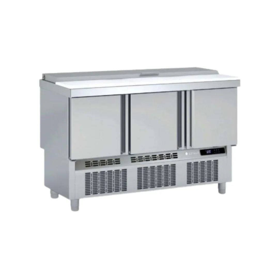 Meuble saladette plan en polyéthylène GN 1/1 réfrigérée positive 0/+8°C gamme TOP CORECO MFS-140 vue 1 - Usine CHR