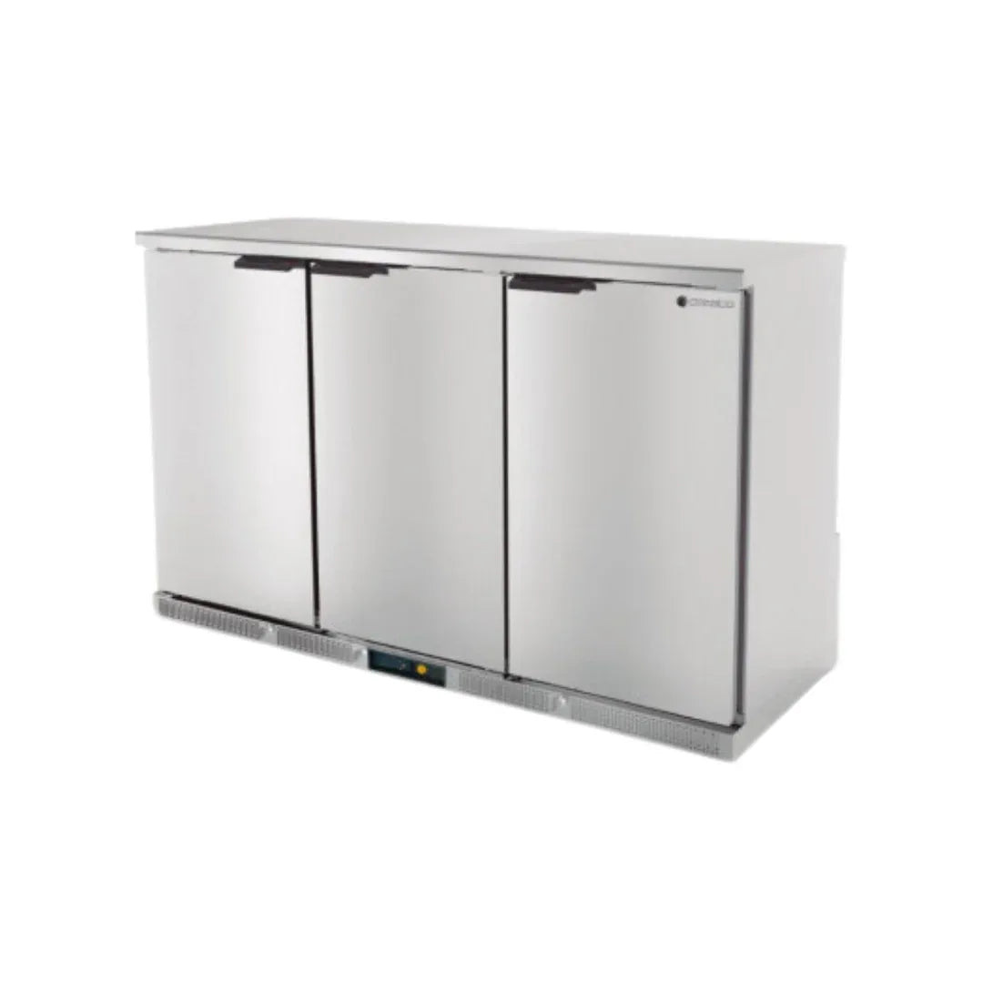 Arrière bar en inox 3 portes pleines battantes +2/+8°C CORECO NRH-350-LI vue 1 - Usine CHR