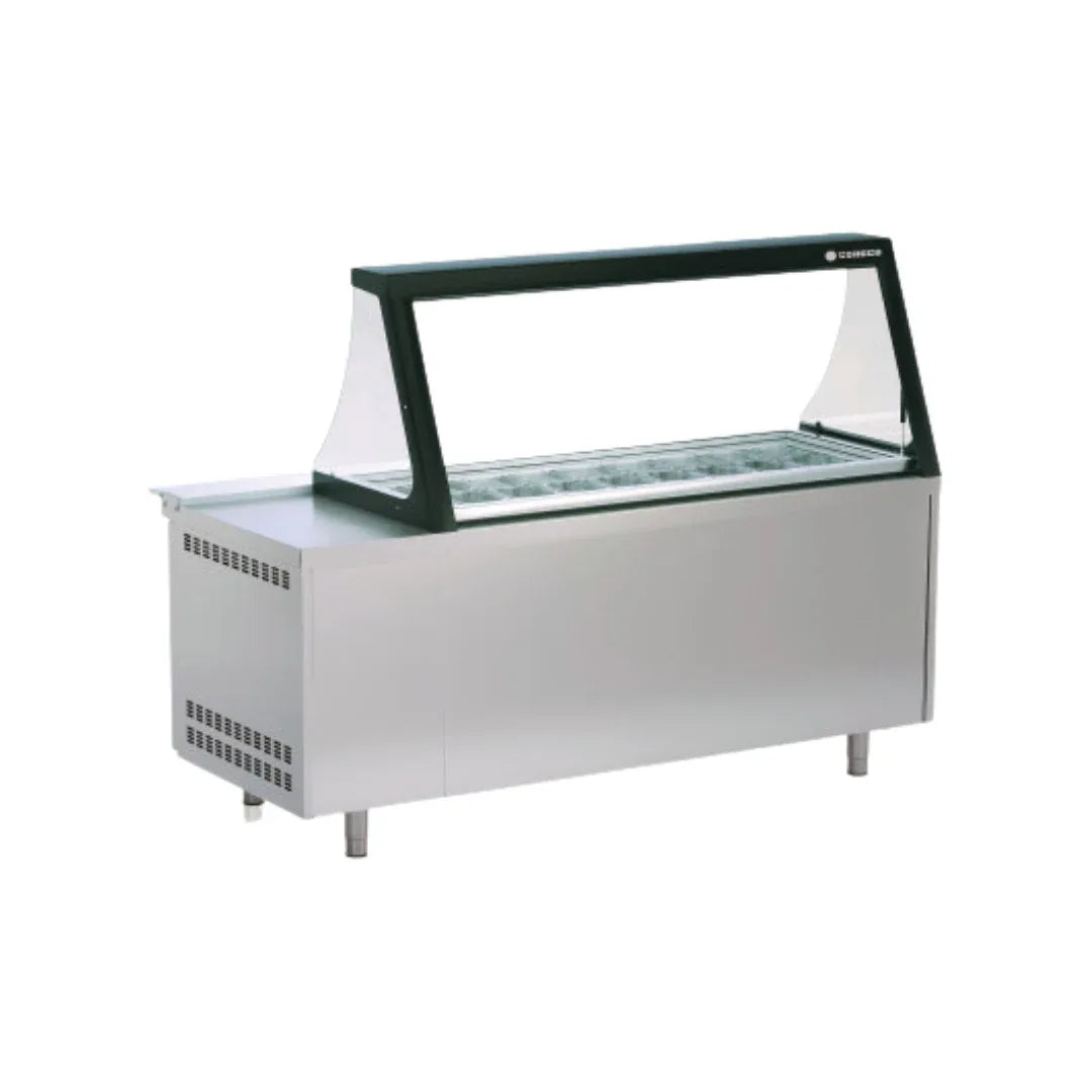 Meuble salade-bar avec vitre frontale rabattable réfrigérée positive 0/+8°C gamme TOP CORECO vue 1 - Usine CHR