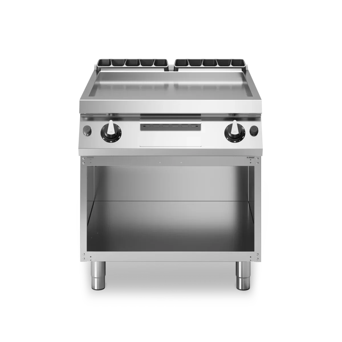 Plancha lisse 2 zones à gaz sur meuble ouvert - 14 kW Gaz - 800x730x870mm MODULAR R70/80FTG/CL/A vue 1 - Usine CHR