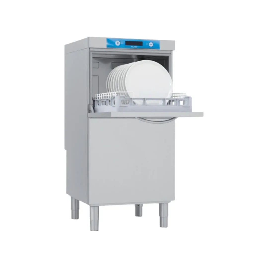 Lave vaisselle RIVER réhaussé - Panier 500x500mm - Passage : 355mm - Triphasé 400V - ELETTROBAR - Lave-vaisselle professionne