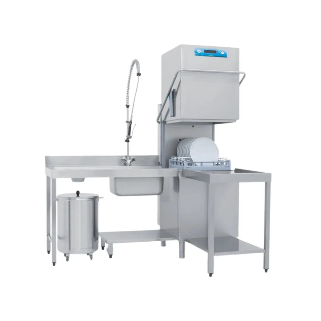 Lave vaisselle à capot RIVER - Panier 500x500mm - Passage : 465mm - avec pompe de vidange - Triphasé 400V - ELETTROBAR - Lave
