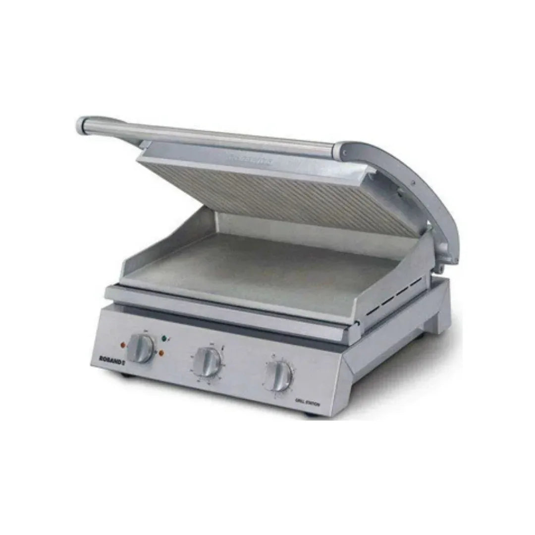 Panini Grill station pour 8 sandwichs - Plaque supérieur lisse - ROBAND - Grill panini professionnel