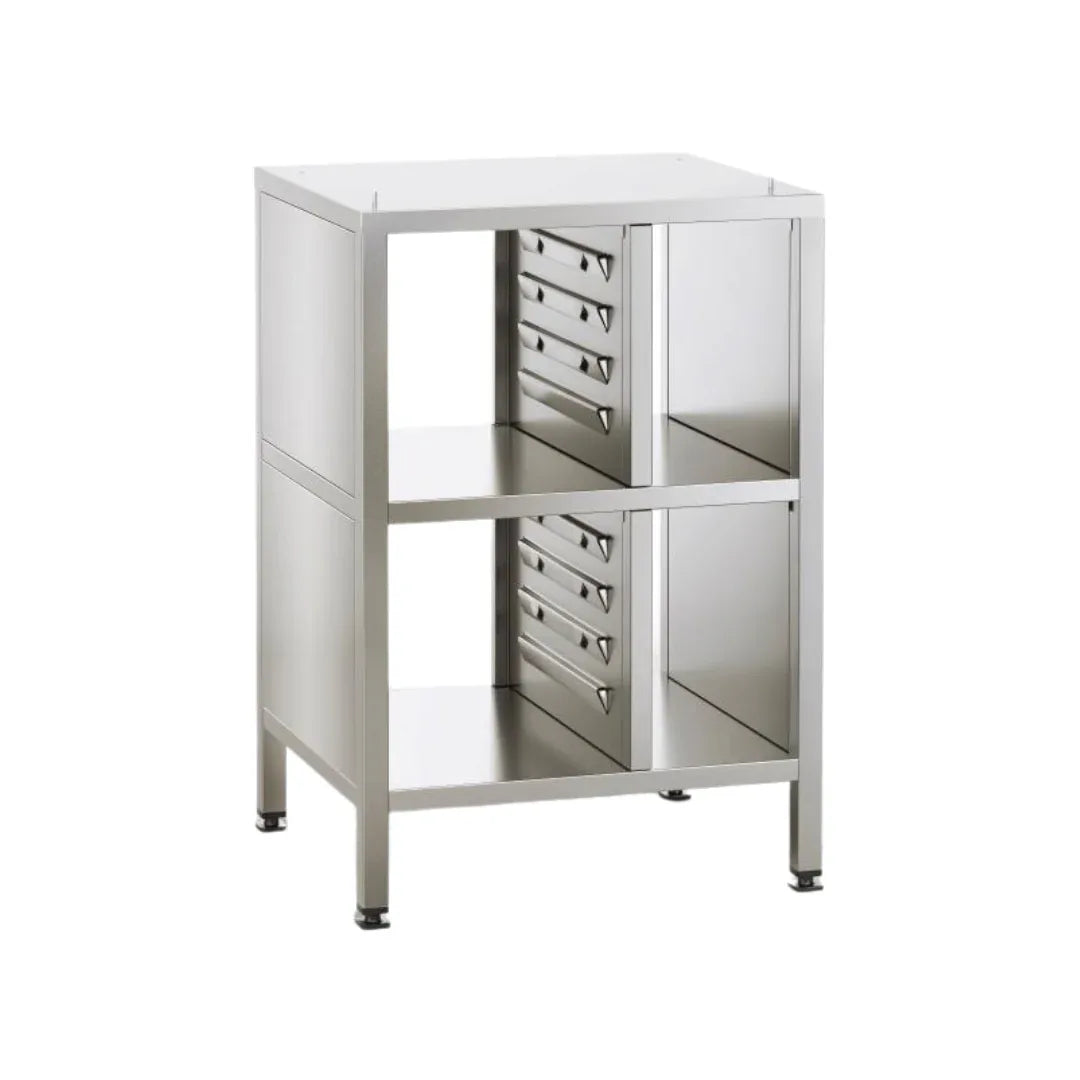 Soubassement II - 14 paires de rails de support - Parois latérales et dessus fermés - Hauteur 931mm - RATIONAL - options