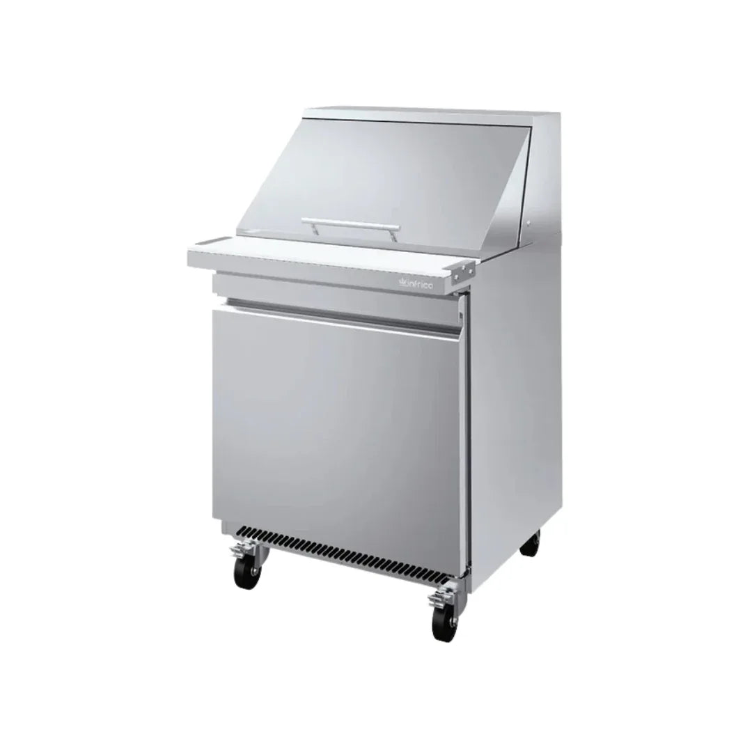 Saladette réfrigérée positive 1 porte 0/+6°C - Capacité : 200 litres 9xGN 1/6 - 702x866x1246mm - INFRICO - Meuble saladette
