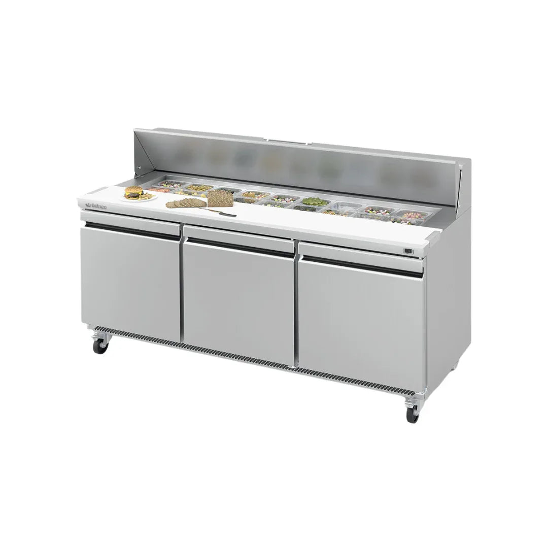 Saladette réfrigérée positive 3 portes 0/+6°C - 590L 18xGN 1/6 INFRICO UC 72 P vue 1 - Usine CHR