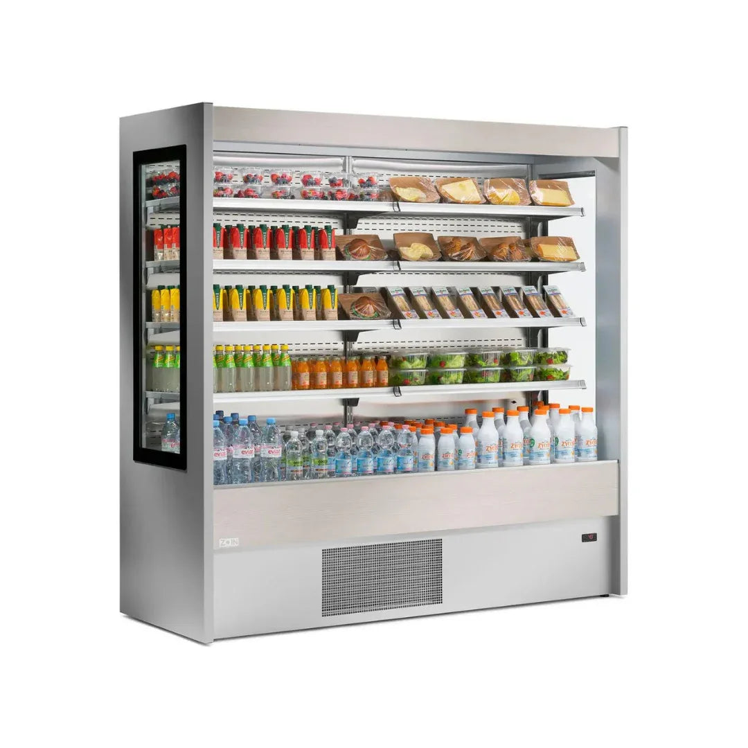 Vitrine murale réfrigérée ouverte 5 niveaux 1200x750x2000mm +2/+8°C - CHAMONIX - ARKA - Vitrine réfrigérée murale