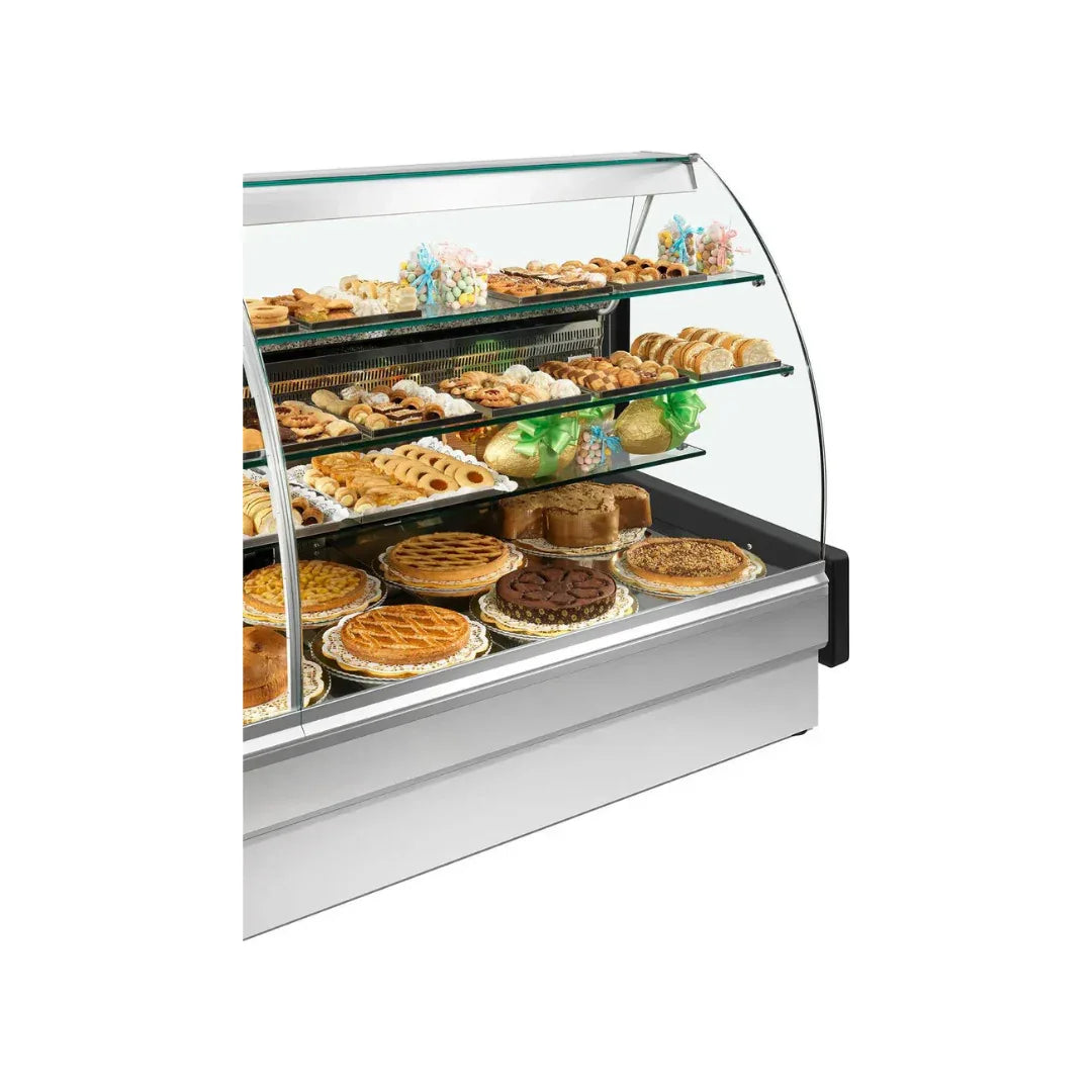 Vitrine réfrigérée statique avec tiroir coulissant vitre bombée 2900x960x1300mm +2/+10°C - COLORADO - ARKA - Vitrine de prése