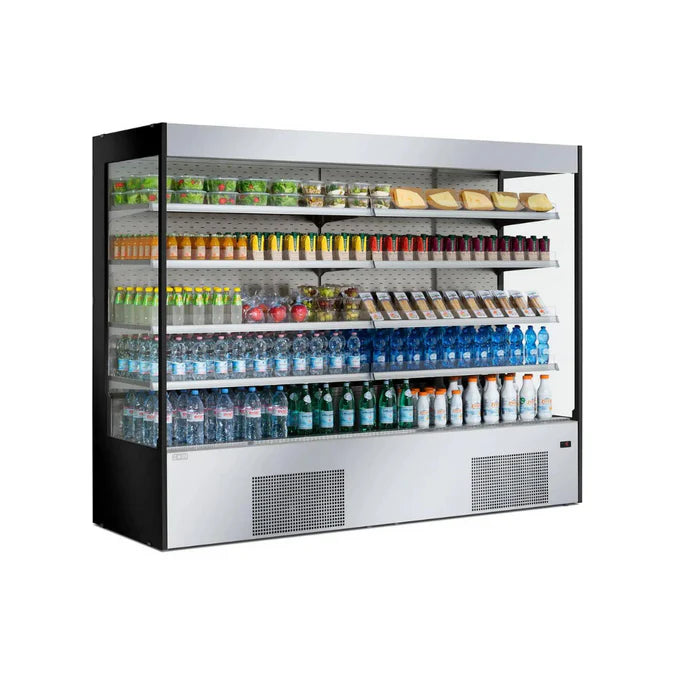 Vitrine murale réfrigérée ouverte 5 niveaux 2580x820x2000mm +2/+8°C - MAUNA ARKA ARMU2500DSVGKA vue 1 - Usine CHR