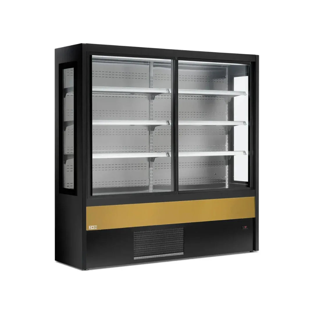 Vitrine murale réfrigérée portes coulissantes 4 niveaux inclinés 1500x570x2000mm +2/+8°C - OLIMPO - ARKA - Vitrine réfrigérée