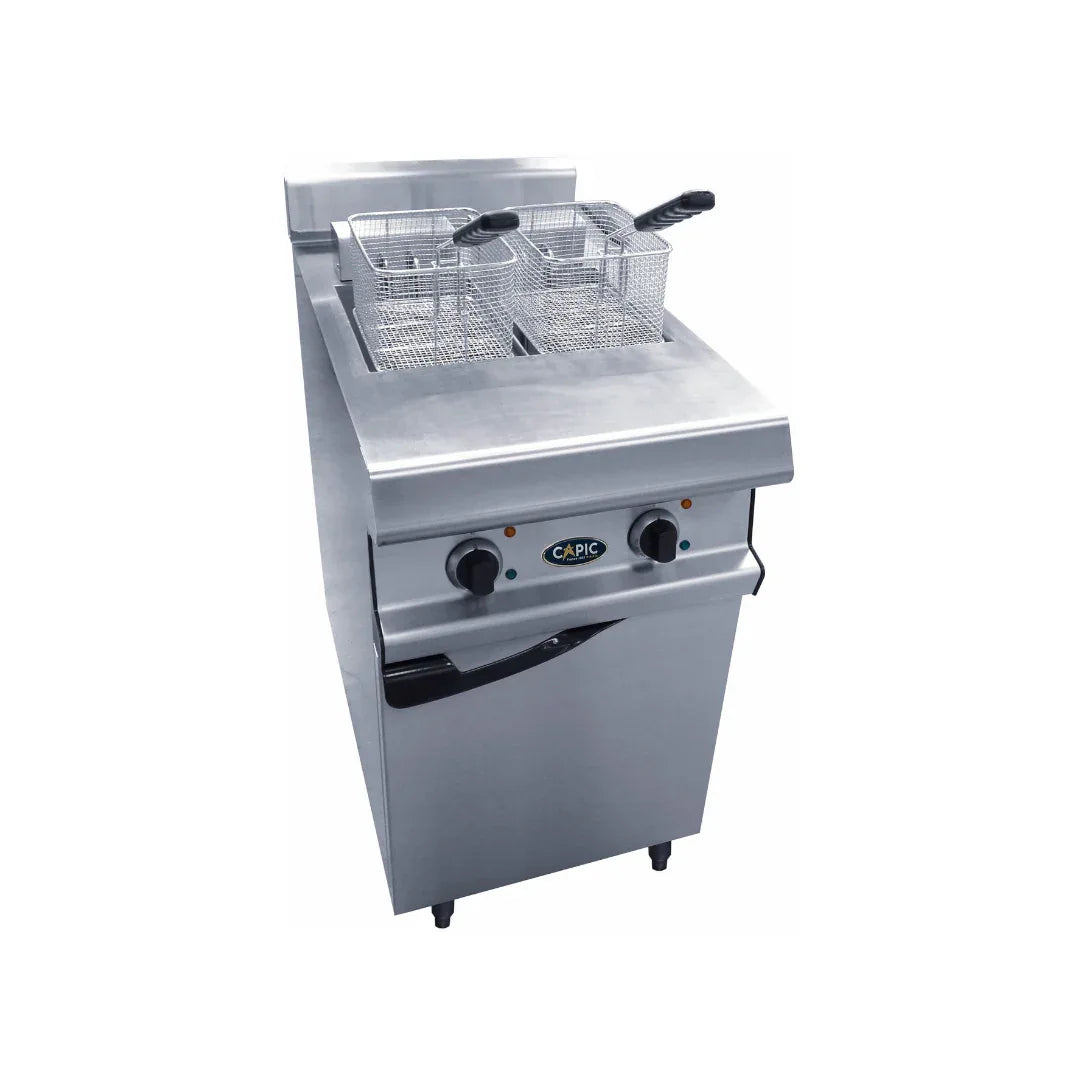 Friteuse électrique 2 cuves de 8L sur placard 6kW x 2 - CAPIC - Friteuse à gaz professionnelle