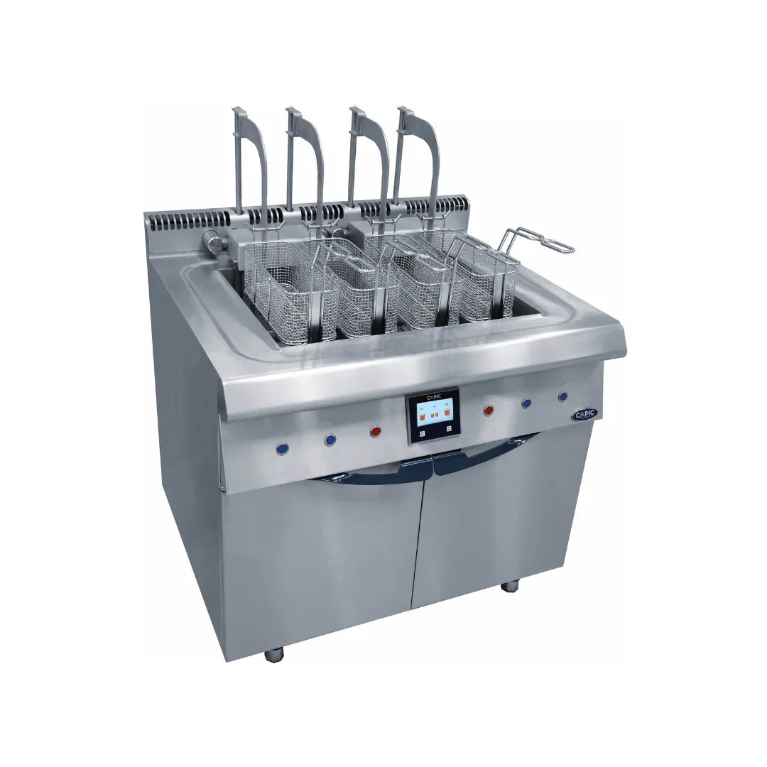 Friteuse électrique 2 cuves 23L sur placard 2x28kW - CAPIC - Friteuse électrique professionnelle