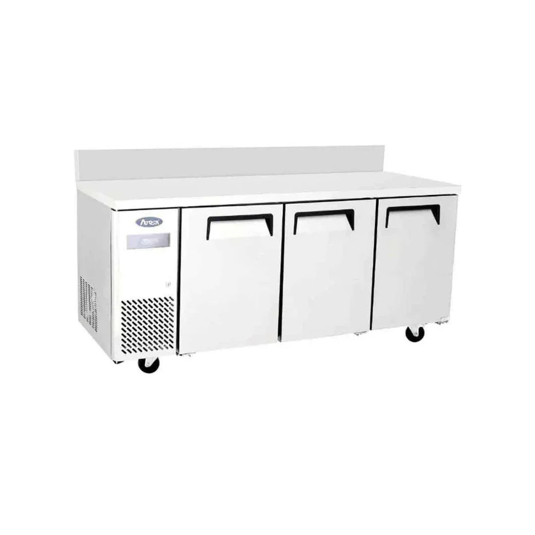 Table réfrigérée négative avec dosseret 3 portes 470L - ATOSA - Table réfrigérée négative