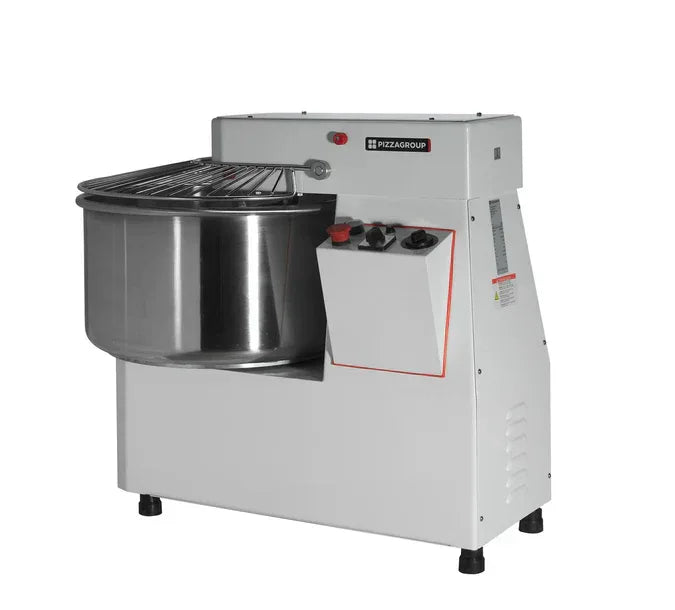 Pétrin à spirale à tête fixe - Capacité : 22 litres - 1 vitesse - Tri 400V - PIZZAGROUP - Pétrin professionnel