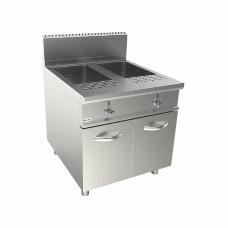 Cuiseur à pâtes professionnel à gaz 2 bacs 80 litres pour restaurant et pizzeria